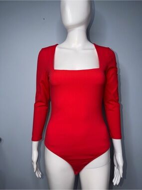 Kids Red Long-Sleeve One-Piece Bodysuit